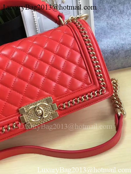 Boy Chanel Flap Bag Original Calfskin Leather A67086B Red Boy Chanel Flap Bag Original Calfskin Leather A67086B Red