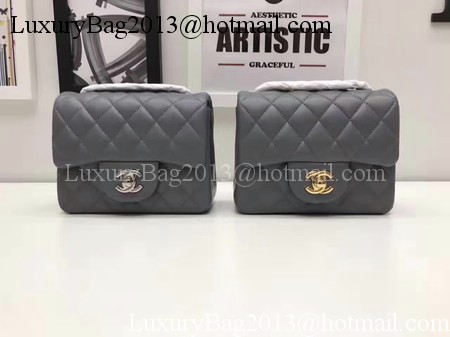 Chanel Classic MINI Flap Bag Original Sheepskin Leather A1115 Grey Chanel Classic MINI Flap Bag Original Sheepskin Leather A1115 Grey