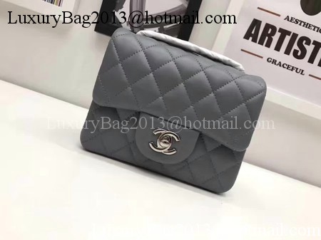 Chanel Classic MINI Flap Bag Original Sheepskin Leather A1115 Grey Chanel Classic MINI Flap Bag Original Sheepskin Leather A1115 Grey