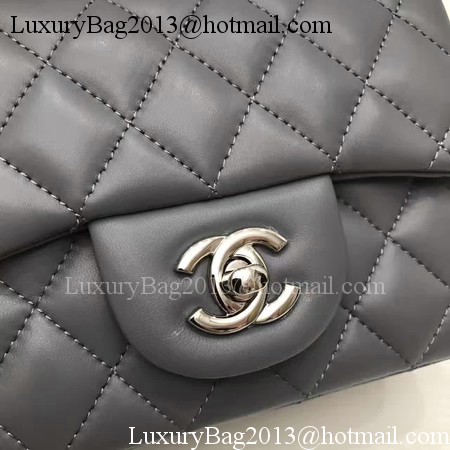 Chanel Classic MINI Flap Bag Original Sheepskin Leather A1115 Grey Chanel Classic MINI Flap Bag Original Sheepskin Leather A1115 Grey