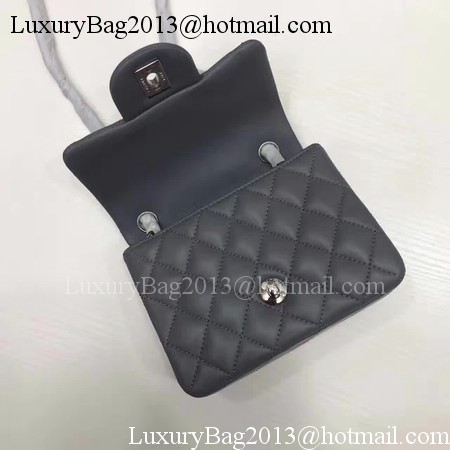 Chanel Classic MINI Flap Bag Original Sheepskin Leather A1115 Grey Chanel Classic MINI Flap Bag Original Sheepskin Leather A1115 Grey