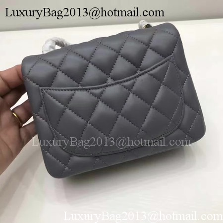 Chanel Classic MINI Flap Bag Original Sheepskin Leather A1115 Grey Chanel Classic MINI Flap Bag Original Sheepskin Leather A1115 Grey