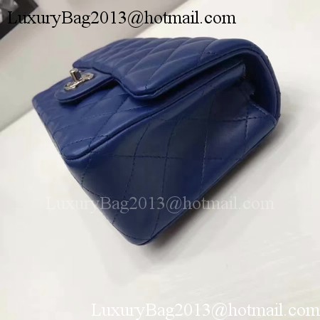 Chanel mini Classic Flap Bag Original Sheepskin Leather A1116 Blue Chanel mini Classic Flap Bag Original Sheepskin Leather A1116 Blue