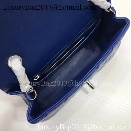 Chanel mini Classic Flap Bag Original Sheepskin Leather A1116 Blue Chanel mini Classic Flap Bag Original Sheepskin Leather A1116 Blue