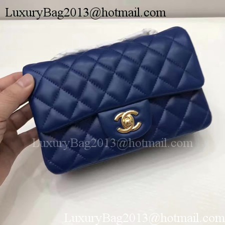 Chanel mini Classic Flap Bag Original Sheepskin Leather A1116 Blue Chanel mini Classic Flap Bag Original Sheepskin Leather A1116 Blue