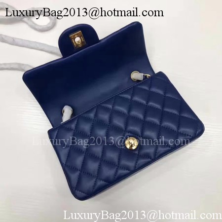 Chanel mini Classic Flap Bag Original Sheepskin Leather A1116 Blue Chanel mini Classic Flap Bag Original Sheepskin Leather A1116 Blue
