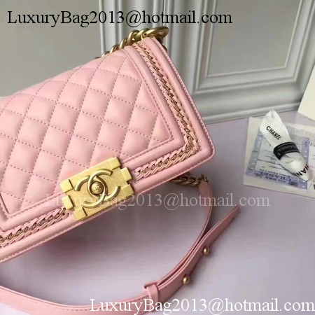 Boy Chanel Flap Shoulder Bag Sheepskin Leather A67085E Pink Boy Chanel Flap Shoulder Bag Sheepskin Leather A67085E Pink