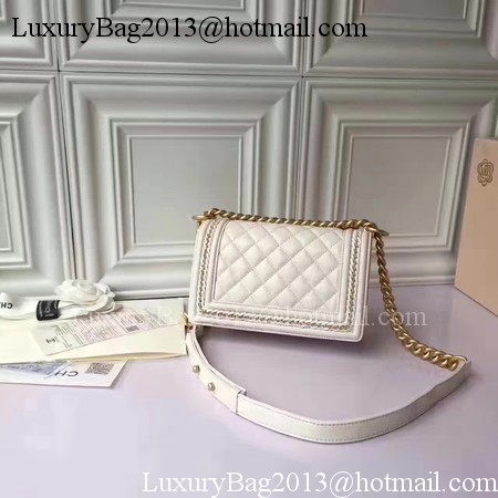 Boy Chanel Flap Shoulder Bag Sheepskin Leather A67085E White Boy Chanel Flap Shoulder Bag Sheepskin Leather A67085E White