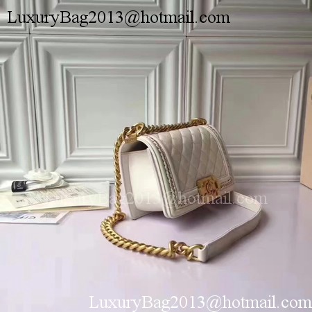 Boy Chanel Flap Shoulder Bag Sheepskin Leather A67085E White Boy Chanel Flap Shoulder Bag Sheepskin Leather A67085E White
