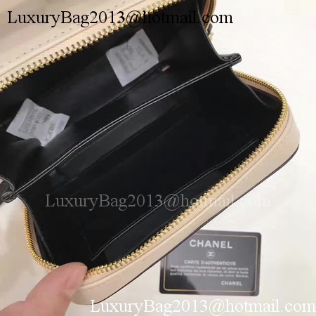 Chanel Cosmetic Bag Original Cannage Pattern A93341 Apricot&Black Chanel Cosmetic Bag Original Cannage Pattern A93341 Apricot&Black