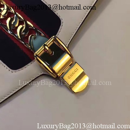 Gucci Sylvie Leather Top Handle Bag 431665 White Gucci Sylvie Leather Top Handle Bag 431665 White
