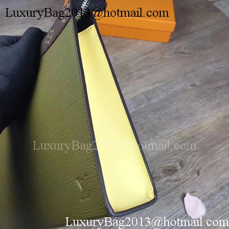 Louis Vuitton Epi Leather POCHETTE VOYAGE MM M67736 Green Louis Vuitton Epi Leather POCHETTE VOYAGE MM M67736 Green