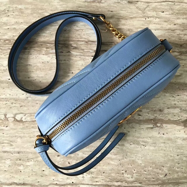 Gucci GG Marmont Matelasse Mini Shoulder Bag 448065A Blue Gucci GG Marmont Matelasse Mini Shoulder Bag 448065A Blue