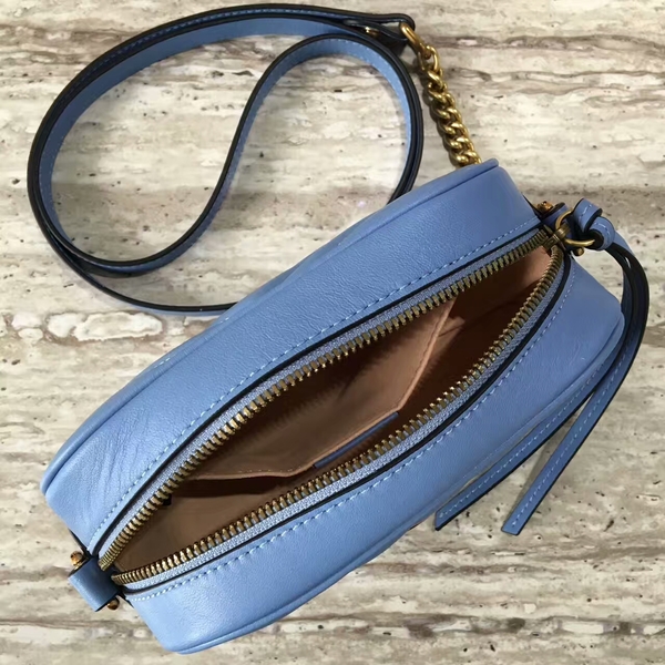 Gucci GG Marmont Matelasse Mini Shoulder Bag 448065A Blue Gucci GG Marmont Matelasse Mini Shoulder Bag 448065A Blue