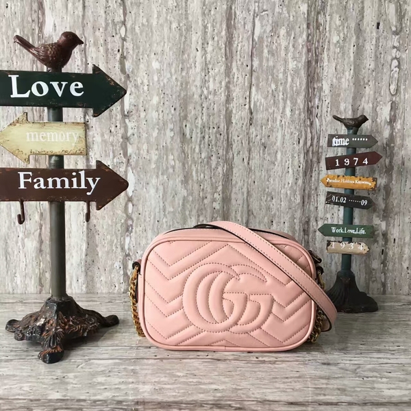 Gucci GG Marmont Matelasse Mini Shoulder Bag 448065A Pink Gucci GG Marmont Matelasse Mini Shoulder Bag 448065A Pink