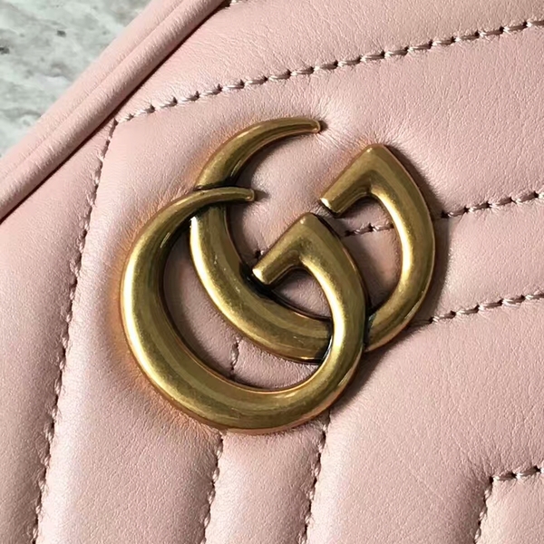 Gucci GG Marmont Matelasse Mini Shoulder Bag 448065A Pink Gucci GG Marmont Matelasse Mini Shoulder Bag 448065A Pink