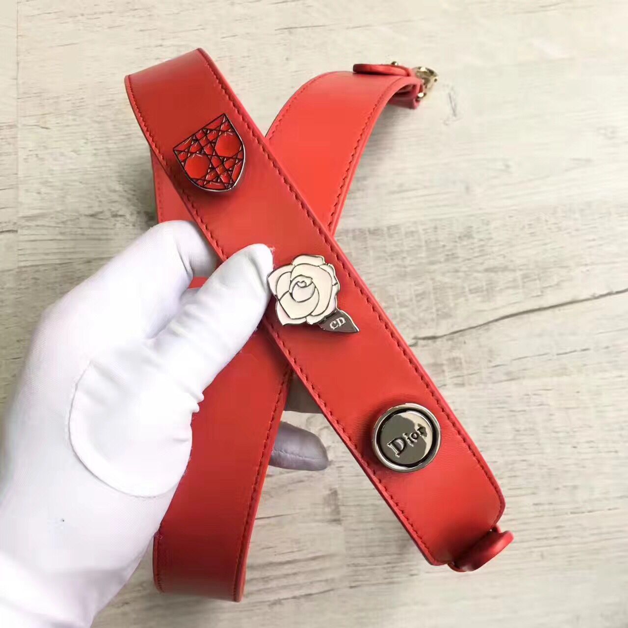 Dior Lady Bag Original Sheepskin Leather D6355 Red Dior Lady Bag Original Sheepskin Leather D6355 Red