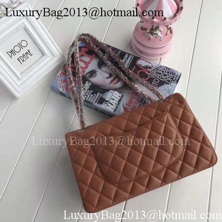 Chanel 2.55 Series Flap Bags Brown Original Sheepskin A1112 Silver Chanel 2.55 Series Flap Bags Brown Original Sheepskin A1112 Silver
