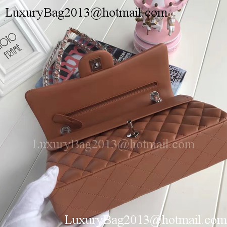 Chanel 2.55 Series Flap Bags Brown Original Sheepskin A1112 Silver Chanel 2.55 Series Flap Bags Brown Original Sheepskin A1112 Silver