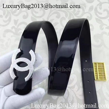 Chanel 30mm Patent Leather Belt CH5231 Black Chanel 30mm Patent Leather Belt CH5231 Black