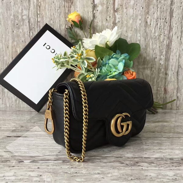 Gucci GG Marmont Velvet Nano Shoulder Bag 476433A Black Gucci GG Marmont Velvet Nano Shoulder Bag 476433A Black