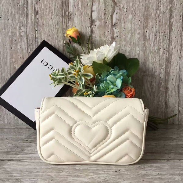 Gucci GG Marmont Nano Shoulder Bag 476433A White