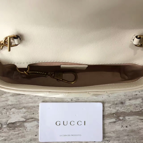 Gucci GG Marmont Nano Shoulder Bag 476433A White