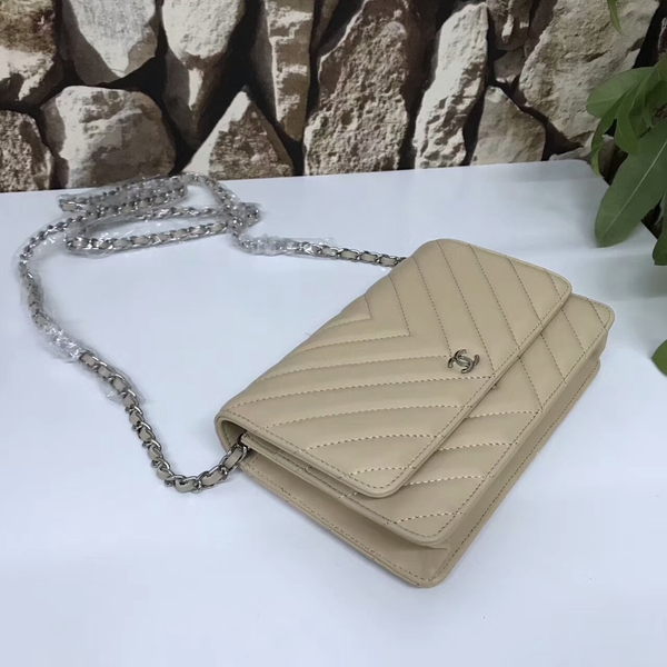 Chanel Classic Flap Bags Camel Original Sheepskin Leather 33815 Silver Chanel Classic Flap Bags Camel Original Sheepskin Leather 33815 Silver
