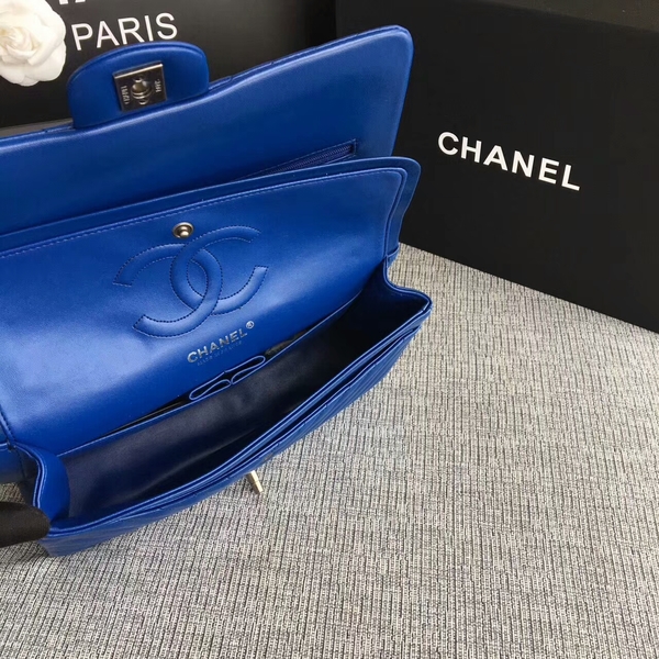 Chanel Flap Shoulder Bags Blue Original Sheepskin CF1112 Silver Chanel Flap Shoulder Bags Blue Original Sheepskin CF1112 Silver