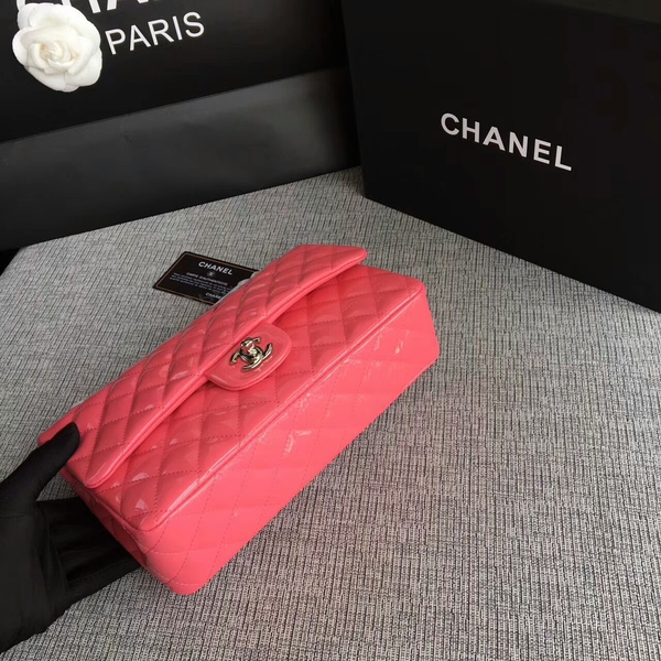 Chanel Flap Shoulder Bags Pink Original Patent Leather CF1112 Silver Chanel Flap Shoulder Bags Pink Original Patent Leather CF1112 Silver