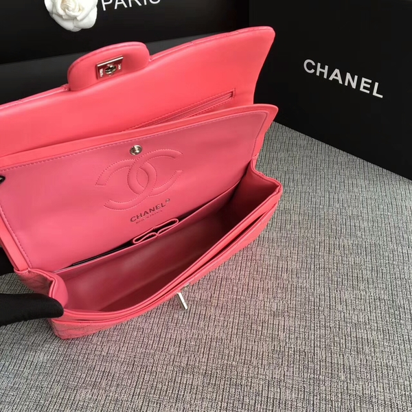 Chanel Flap Shoulder Bags Pink Original Patent Leather CF1112 Silver Chanel Flap Shoulder Bags Pink Original Patent Leather CF1112 Silver