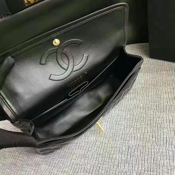 Chanel Flap Shoulder Bags Black Original Patent Leather CF1112 Gold Chanel Flap Shoulder Bags Black Original Patent Leather CF1112 Gold