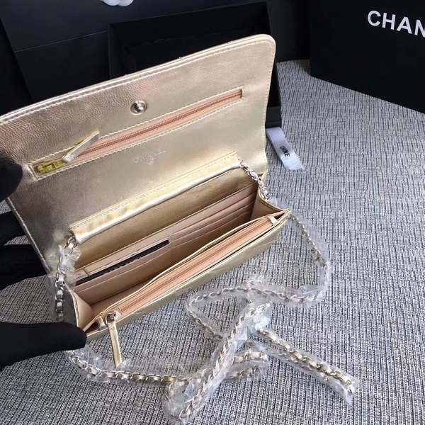 Chanel WOC Flap Bag Original Sheepskin Leather 33814A Silver Chanel WOC Flap Bag Original Sheepskin Leather 33814A Silver