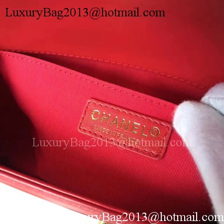 Boy Chanel Top Handle Flap Bag Original Sheepskin Leather A94804 Red Boy Chanel Top Handle Flap Bag Original Sheepskin Leather A94804 Red