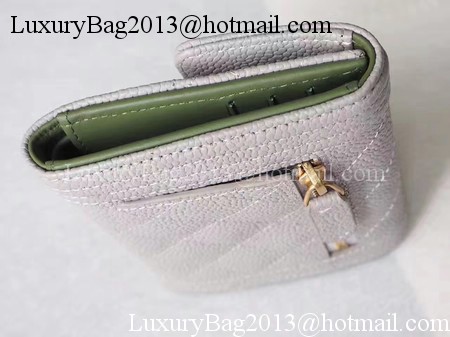 Chanel Matelasse Bi-Fold Wallet Grey Cannage Patterns A48980 Gold Chanel Matelasse Bi-Fold Wallet Grey Cannage Patterns A48980 Gold