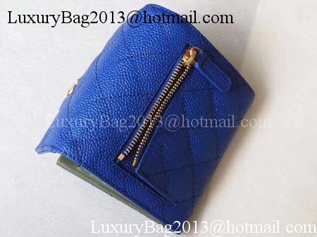 Chanel Tri-Fold Wallet Cannage Pattern Leather A48981 Blue Chanel Tri-Fold Wallet Cannage Pattern Leather A48981 Blue