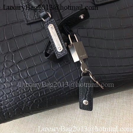 Yves Saint Laurent Classic Sac De Jour Bag Croco Leather Y398709 Black Yves Saint Laurent Classic Sac De Jour Bag Croco Leather Y398709 Black