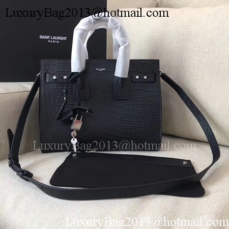 Yves Saint Laurent Classic Sac De Jour Bag Croco Leather Y398709 Black Yves Saint Laurent Classic Sac De Jour Bag Croco Leather Y398709 Black