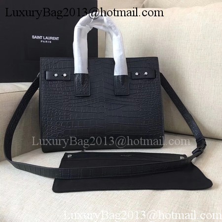 Yves Saint Laurent Classic Sac De Jour Bag Croco Leather Y398709 Black Yves Saint Laurent Classic Sac De Jour Bag Croco Leather Y398709 Black