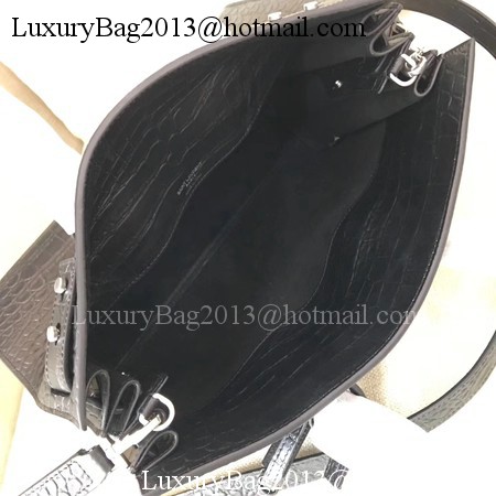 Yves Saint Laurent Classic Sac De Jour Bag Croco Leather Y398709 Black Yves Saint Laurent Classic Sac De Jour Bag Croco Leather Y398709 Black