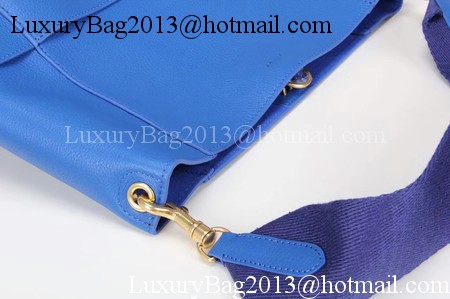CELINE Sangle Seau Bag in Litchi Leather C3371 Blue CELINE Sangle Seau Bag in Litchi Leather C3371 Blue
