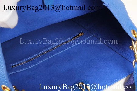 CELINE Sangle Seau Bag in Litchi Leather C3371 Blue CELINE Sangle Seau Bag in Litchi Leather C3371 Blue