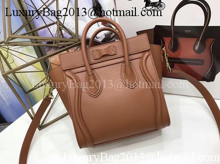 Celine Luggage Nano Tote Bag Original Leather CC3560 Brown Celine Luggage Nano Tote Bag Original Leather CC3560 Brown
