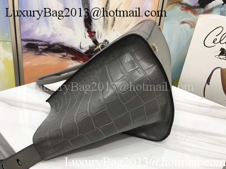 Celine Luggage Phantom Tote Bag Croco Leather CT3372 Grey Celine Luggage Phantom Tote Bag Croco Leather CT3372 Grey