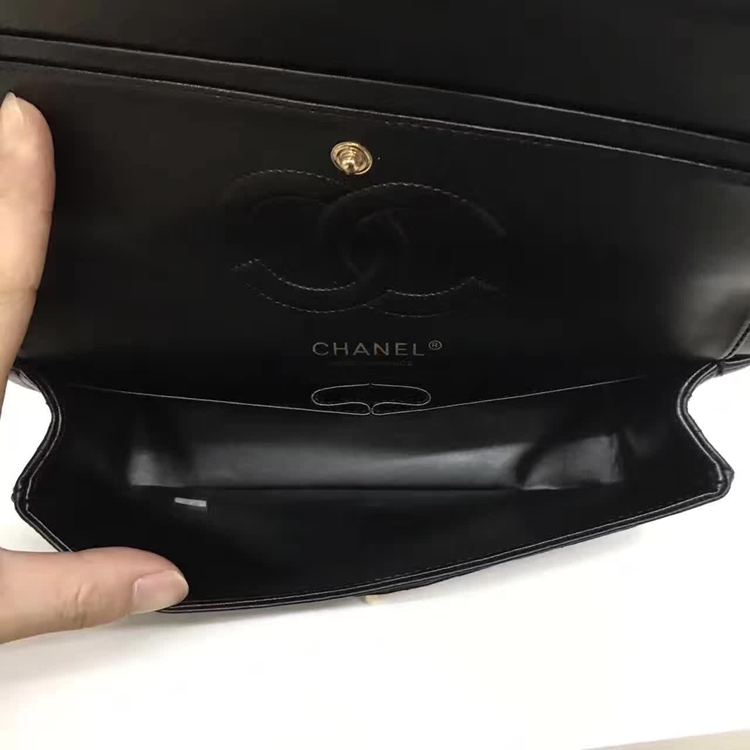 Chanel Flap Shoulder Bags Black Sheepskin Leather A1112 Glod Chanel Flap Shoulder Bags Black Sheepskin Leather A1112 Glod