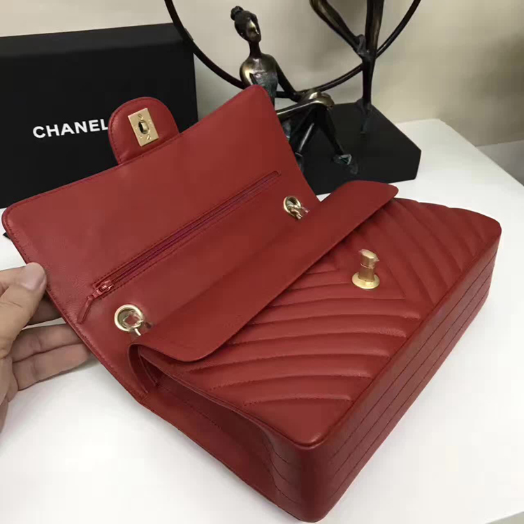 Chanel Flap Shoulder Bags Red Sheepskin Leather A1112 Glod Chanel Flap Shoulder Bags Red Sheepskin Leather A1112 Glod