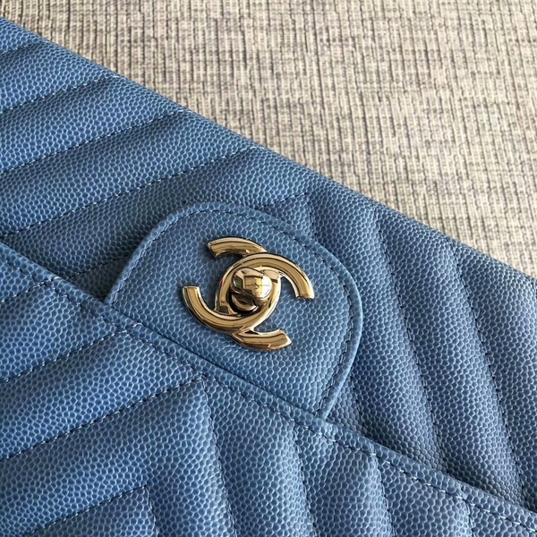 Chanel Flap Shoulder Bags Skyblue Original Calfskin Leather CF1112 Silver Chanel Flap Shoulder Bags Skyblue Original Calfskin Leather CF1112 Silver