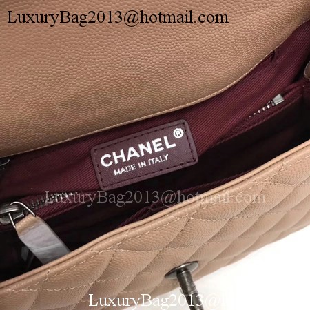 Chanel Classic Top Handle Bag Apricot Original Leather A92991 Silver Chanel Classic Top Handle Bag Apricot Original Leather A92991 Silver