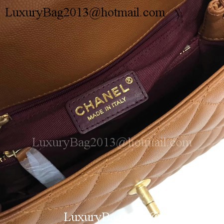 Chanel Classic Top Handle Bag Brown Original Leather A92991 Gold Chanel Classic Top Handle Bag Brown Original Leather A92991 Gold