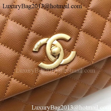 Chanel Classic Top Handle Bag Brown Original Leather A92991 Gold Chanel Classic Top Handle Bag Brown Original Leather A92991 Gold